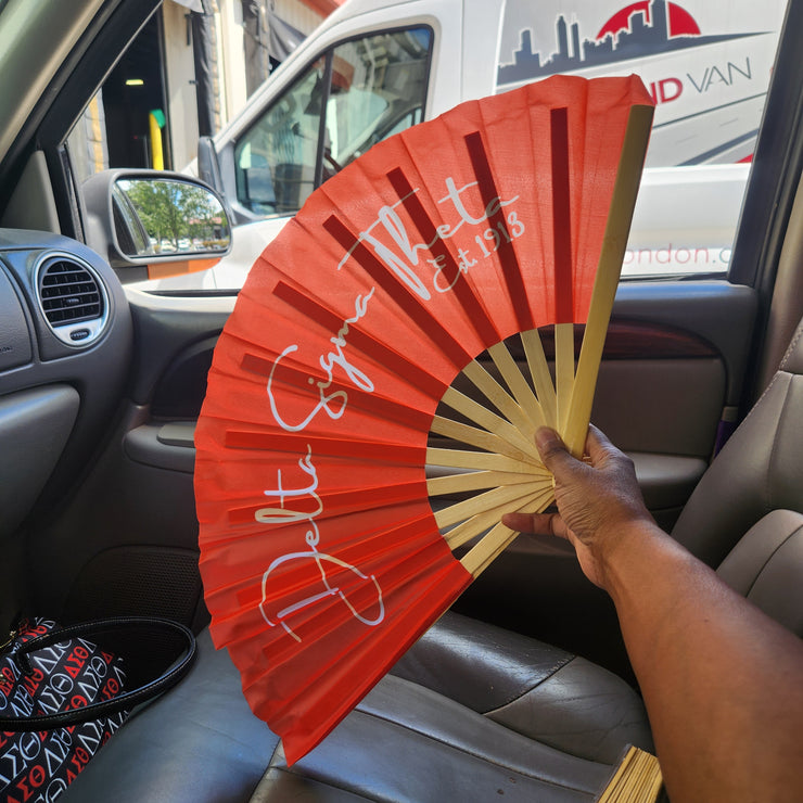 25" Red Delta Sigma Theta Clacking Fan