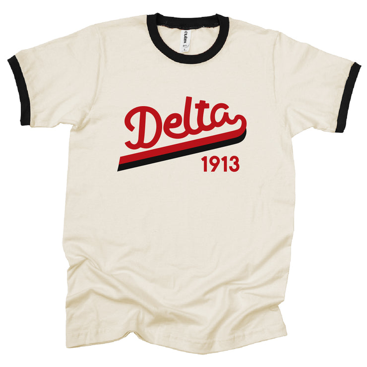 Short Sleeve Delta Swoosh Ringer TShirt II