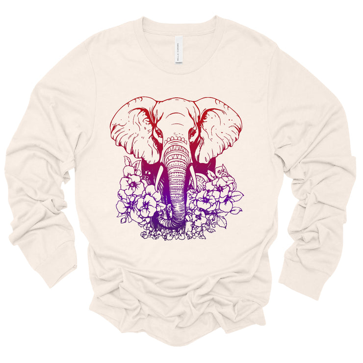 Long Sleeve Elephant and Violets TShirt