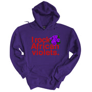 I Rock African Violets II Fleece Kanga Hoodie