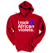 I Rock African Violets II Fleece Kanga Hoodie