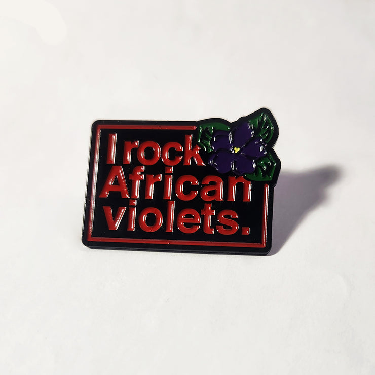 I Rock African Violets Lapel Pin