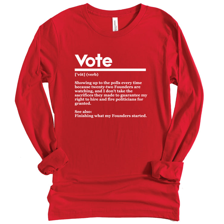 Long Sleeve Delta Vote Definition TShirt