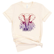 Short Sleeve Elephant and Violets Tee