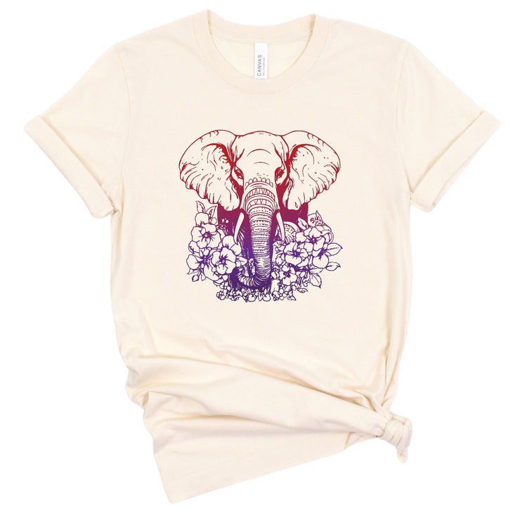 Short Sleeve Elephant and Violets Tee