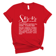 Short Sleeve Red Soror Definition Tee Sunset