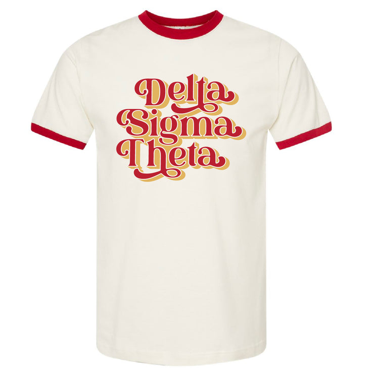 Short Sleeve Vintage Delta Sigma Theta Ringer Tshirt