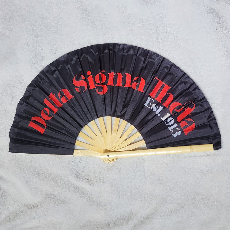 25" Black Delta Sigma Theta Clacking Fan
