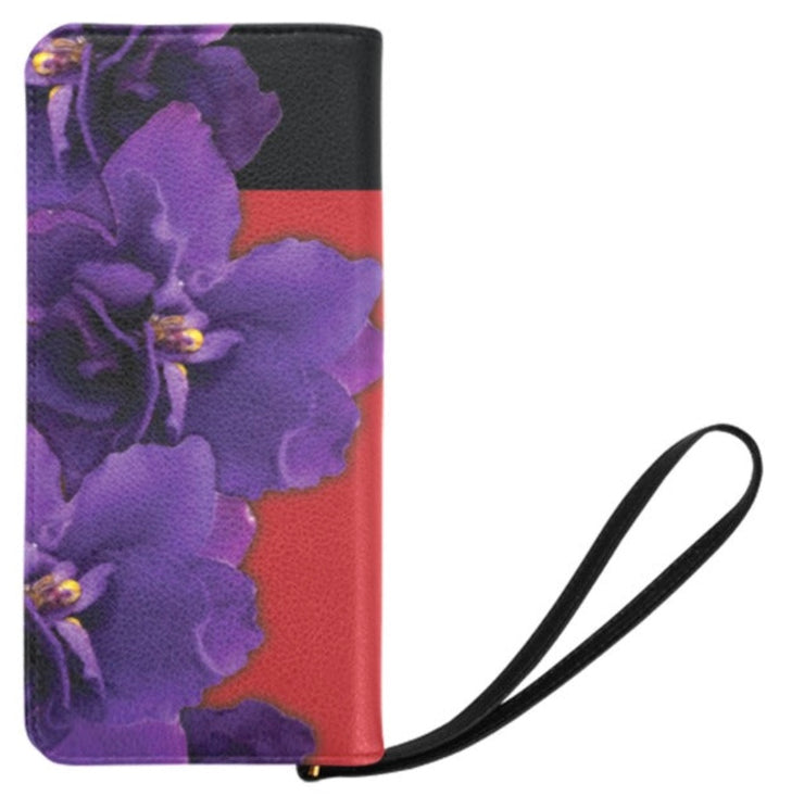 Color Block Violet Zip Clutch (Wallet)