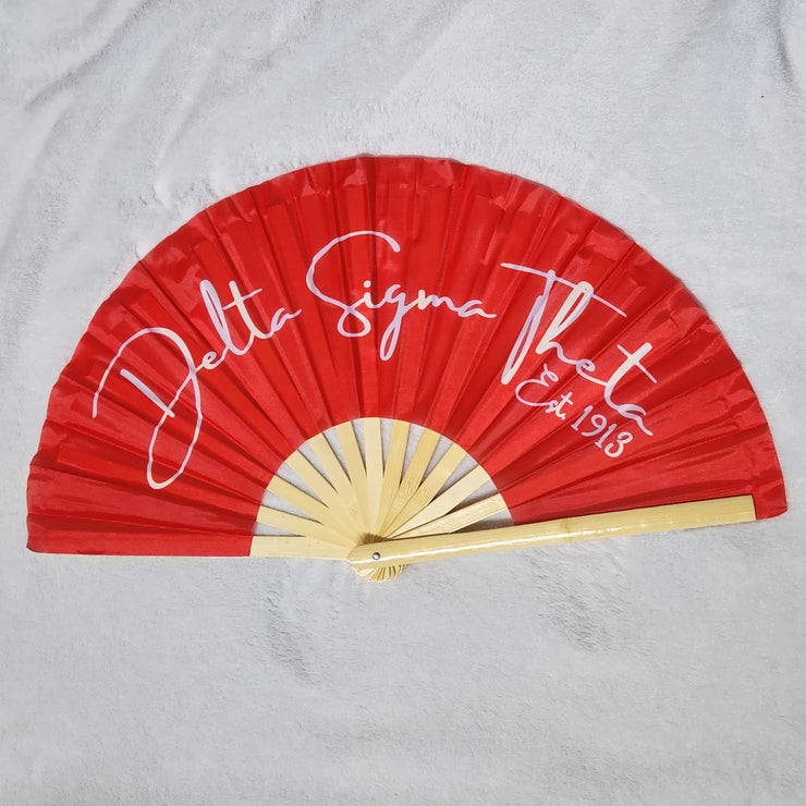 25" Red Delta Sigma Theta Clacking Fan