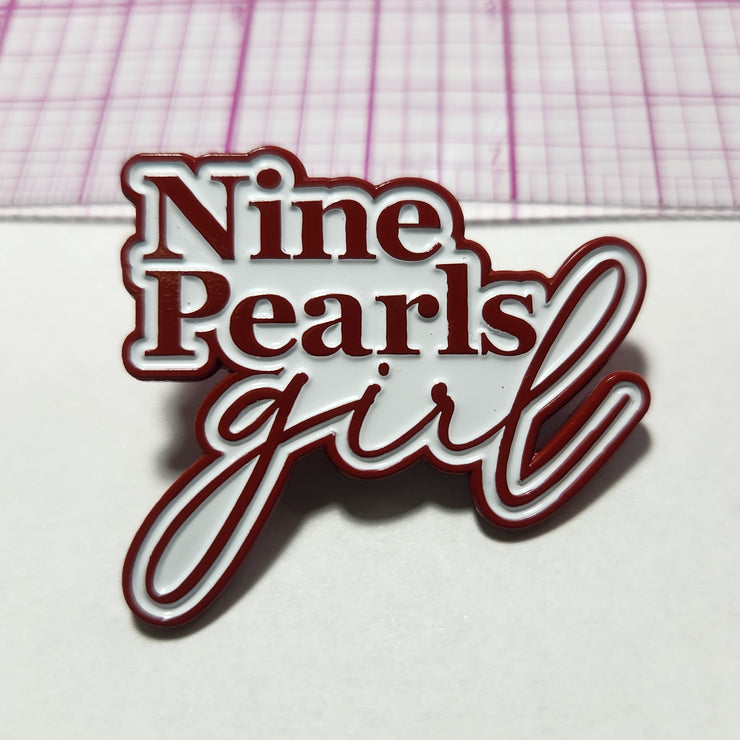 Nine Pearls Girl Lapel Pin
