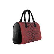 Square Delta Black Red Boston Handbag