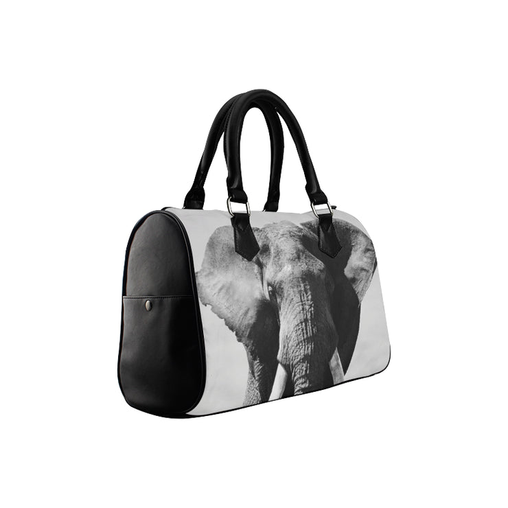 Black and White Elephant Boston Bag
