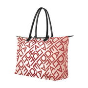 White Red Square Delta Hobo Tote
