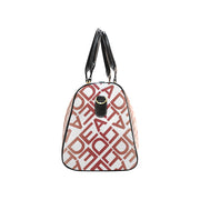 Square Delta White Red Duffel Bag