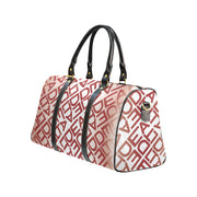 Square Delta White Red Duffel Bag