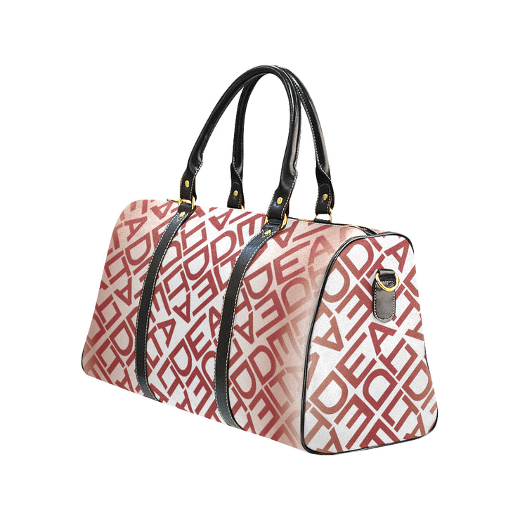 Square Delta White Red Duffel Bag