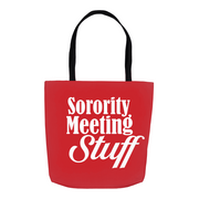 G Red Sorority Meeting Stuff Tote