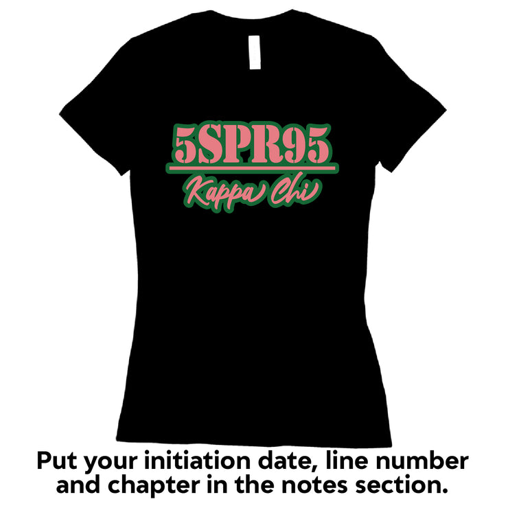 Short Sleeve Customizable Pink and Green Initiation Chapter Tee