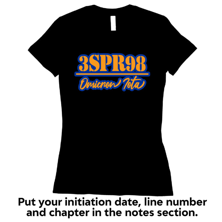 Short Sleeve Customizable Blue and Gold Initiation Chapter Tee