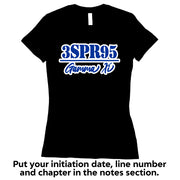 Short Sleeve Customizable Blue and White Chapter Initiation Tee