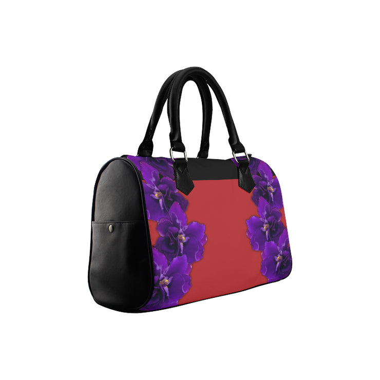 Color Block Violet Boston Handbag II