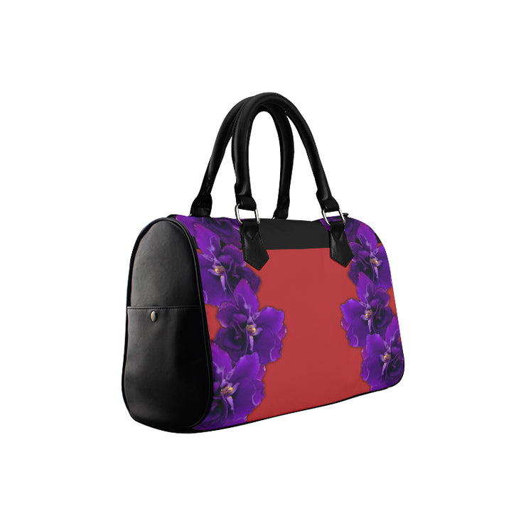 Color Block Violet Boston Bag