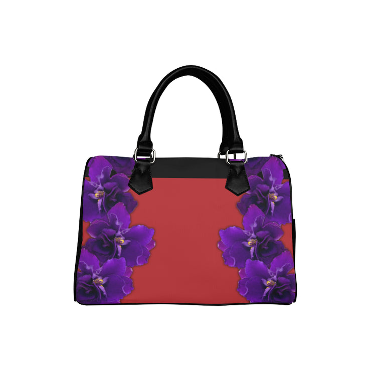 Color Block Violet Boston Bag