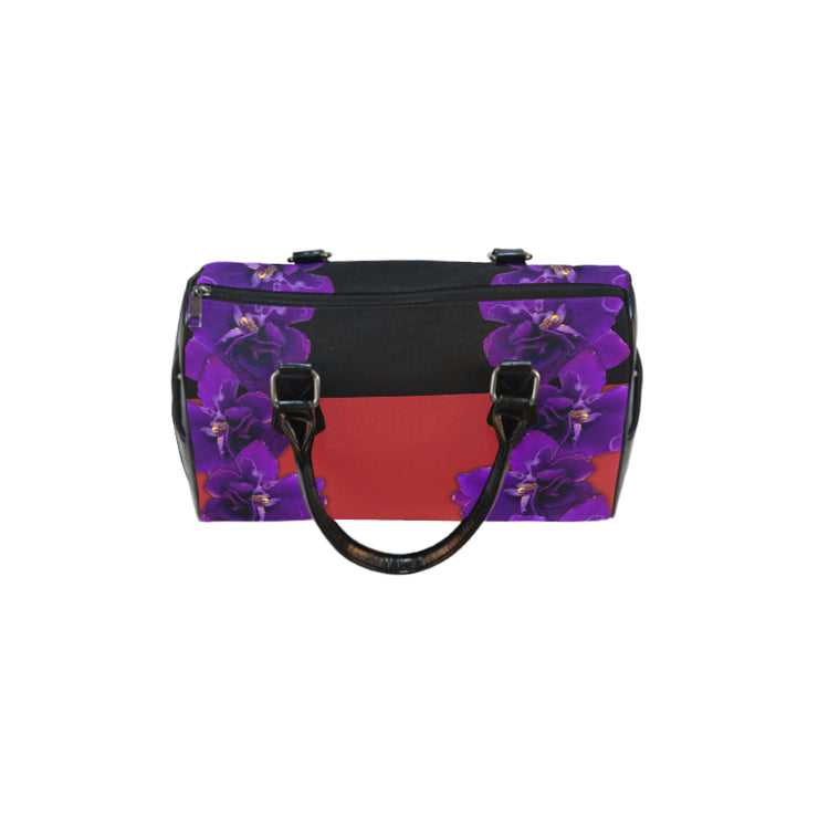 Color Block Violet Boston Bag