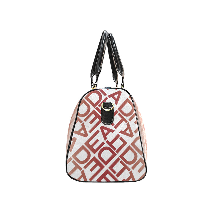 Square Delta White Red Duffel Bag