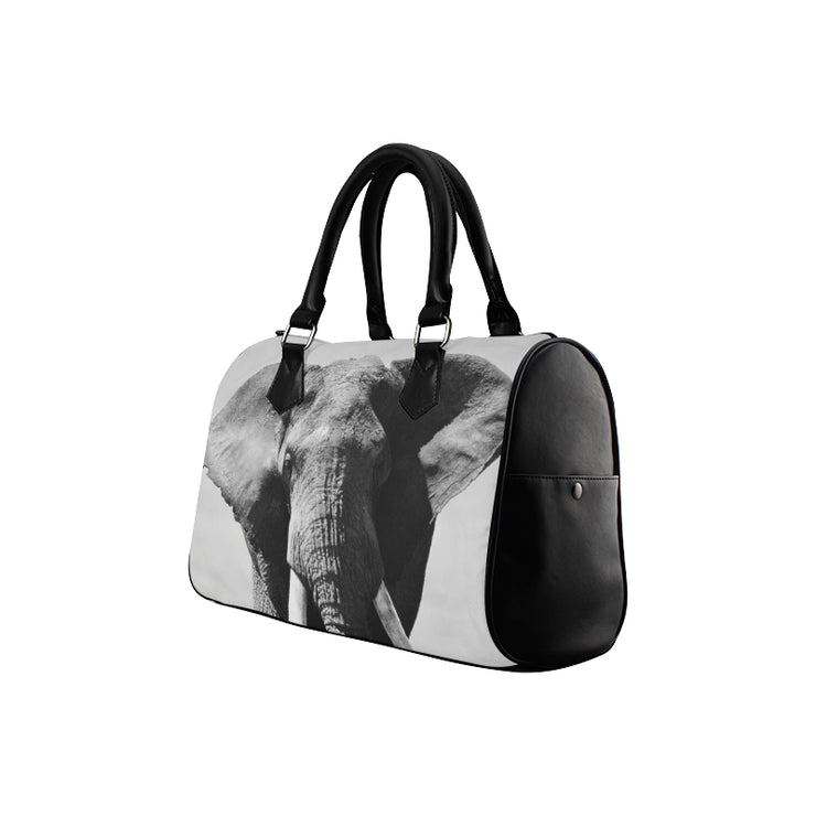 Black and White Elephant Boston Bag