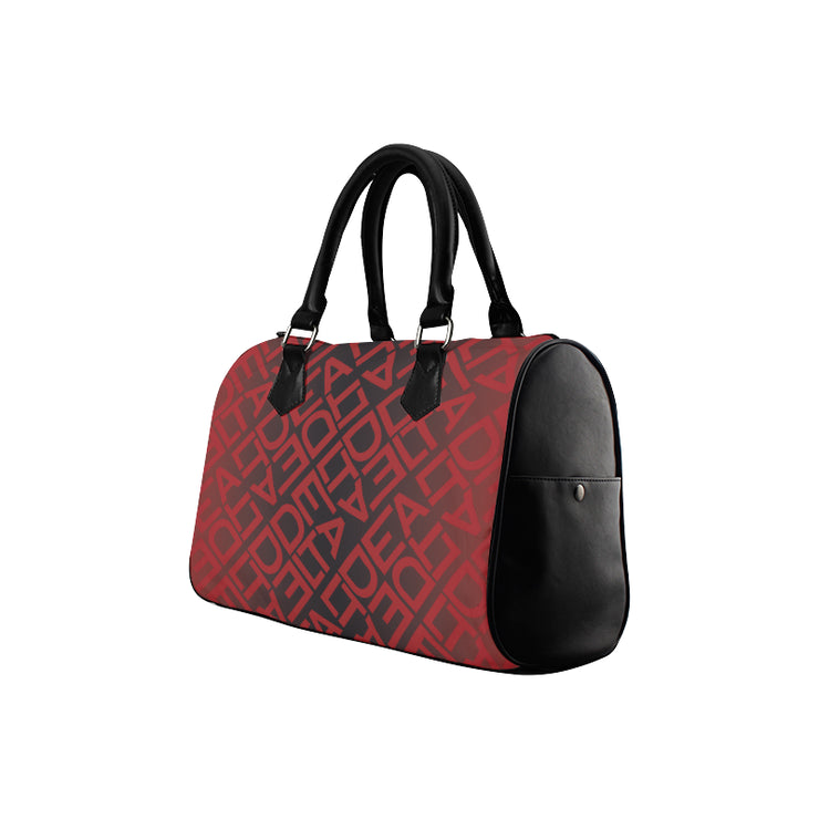 Square Delta Black Red Boston Handbag