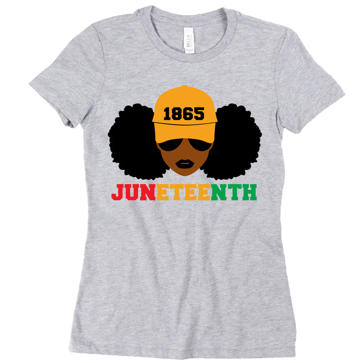 Short Sleeve J19 Grey Afro Puff Ladies Tee