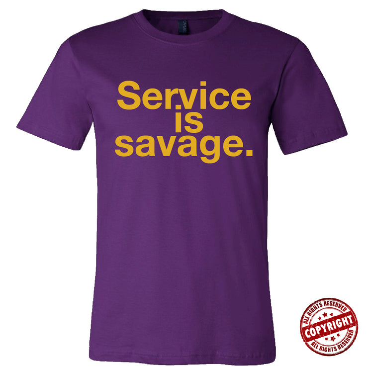 Short Sleeve Purple Service is Savage Men&