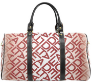 Square Delta White Red Duffel Bag