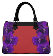 Color Block Violet Boston Bag