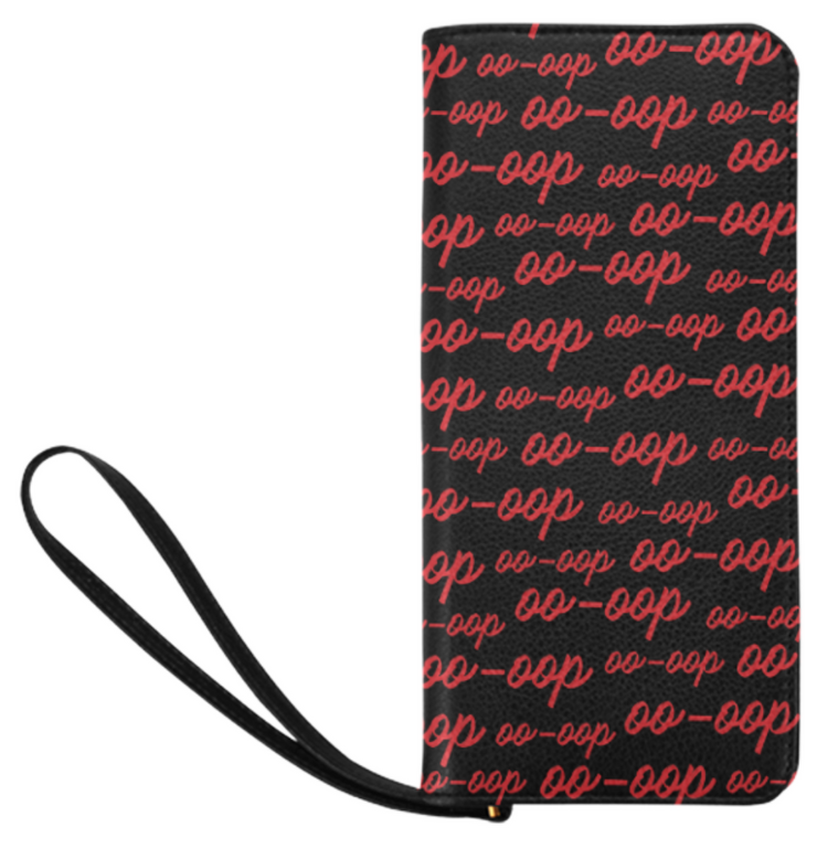 Black Oop Zip Clutch