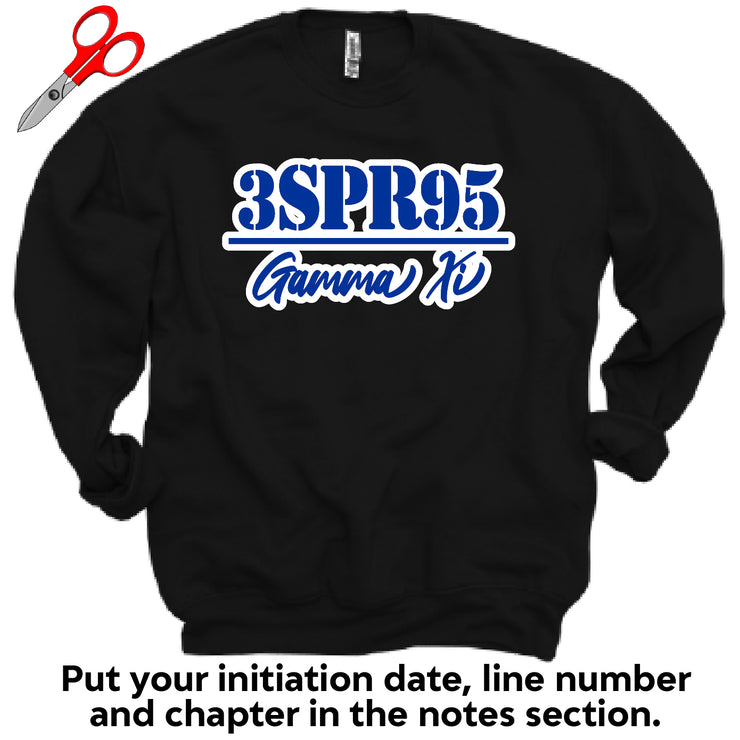 Customizable Blue and White Initiation Chapter Fleece OVERSIZED Sweatshirt