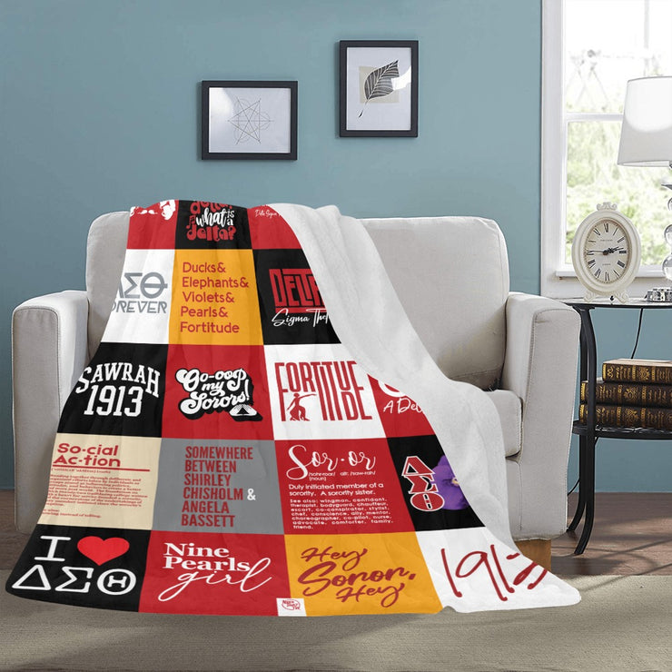 Faux Quilt Fleece Blanket