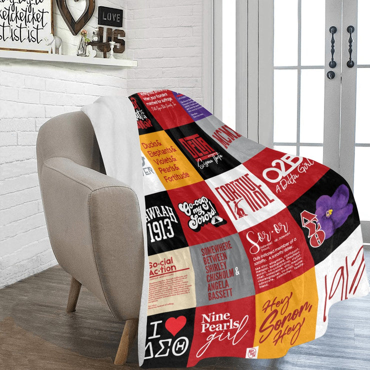 Faux Quilt Fleece Blanket