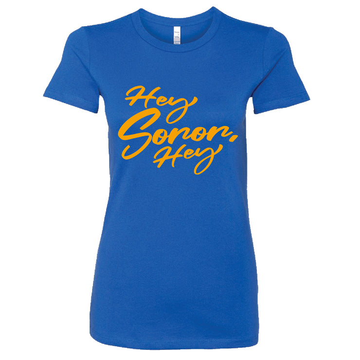 Short Sleeve Blue Gold Hey Soror Hey Tee