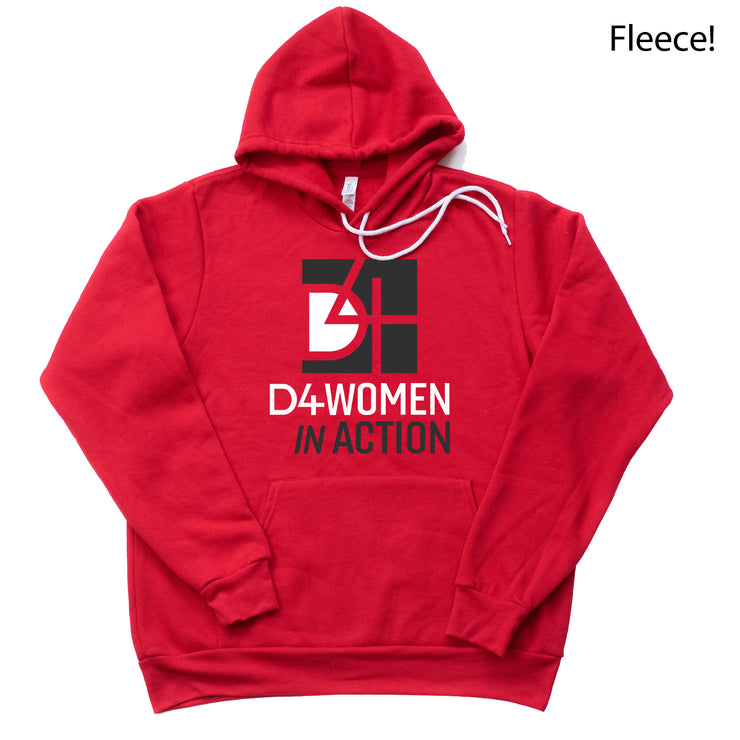 Custom D4WiA Fundraiser Logo Fleece Kanga Hoodie