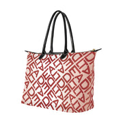 White Red Square Delta Hobo Tote