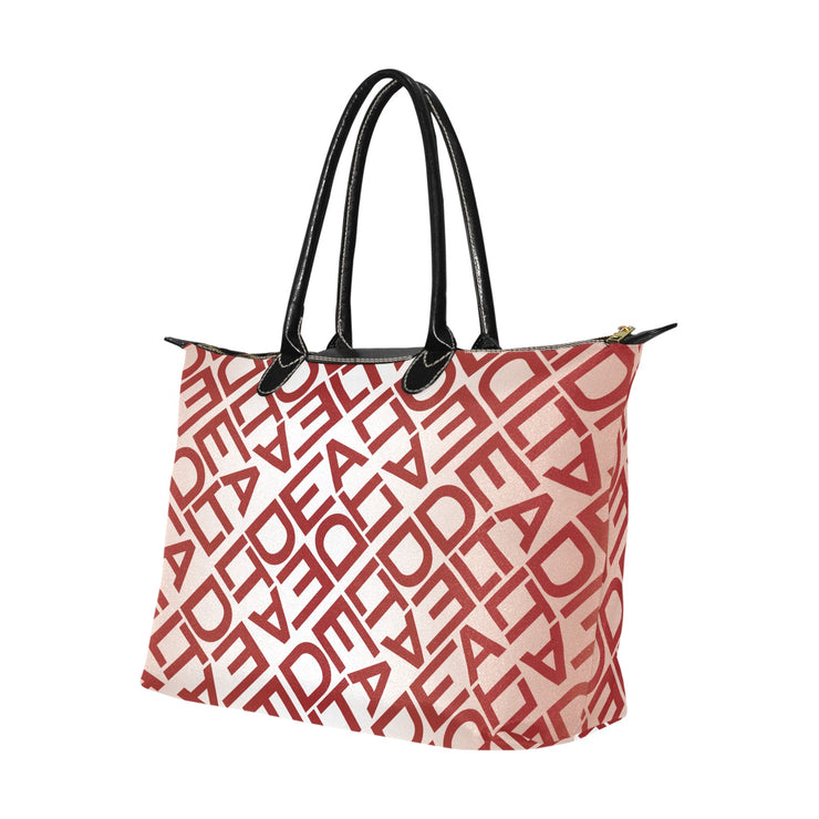 White Red Square Delta Hobo Tote